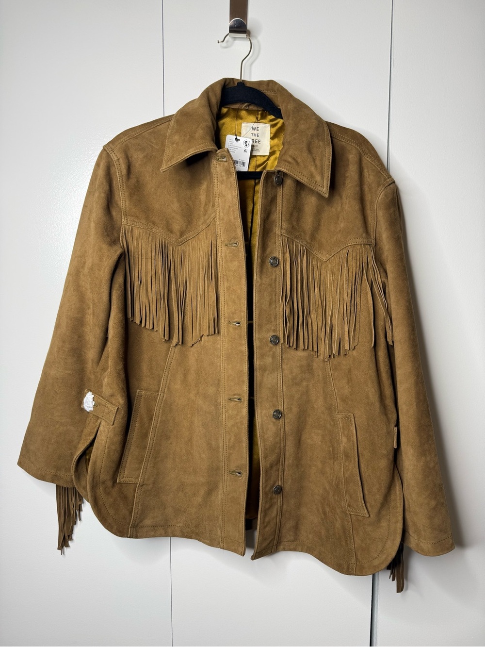 We The Free Fringe Out Suede Jacket Olive Tapenade Brown XS New 100% goat suede - Picture 5 of 13